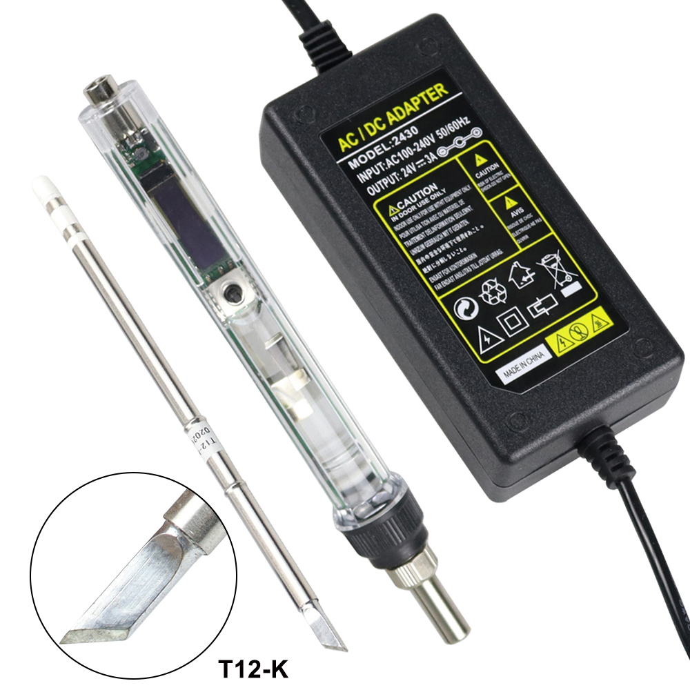 Digital Soldering Station T12 - T12 ไฟฟ้าชุดบัดกรี DC 12-24V 72W ปรับอุณหภูมิ