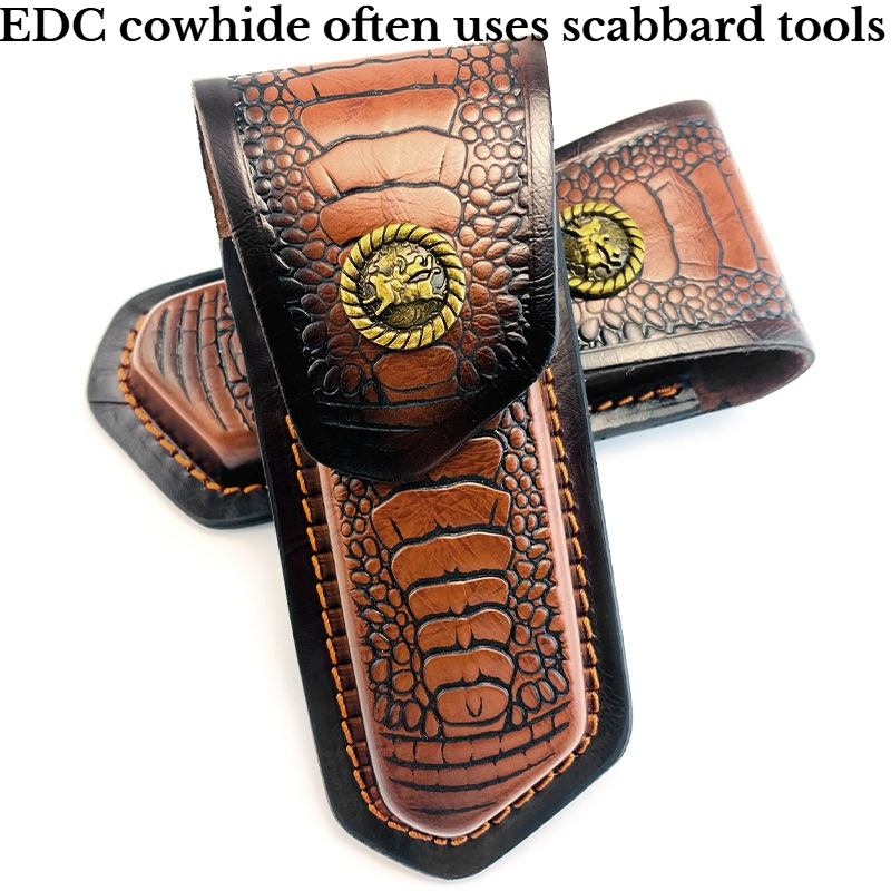 Hand Tools - ปลอกมีดหนังวัวพับได้ อุปกรณ์อเนกประสงค์สำหรับเครื่องมือ EDC อุปกรณ์เสริมสำหรับเครื่องมือช่าง