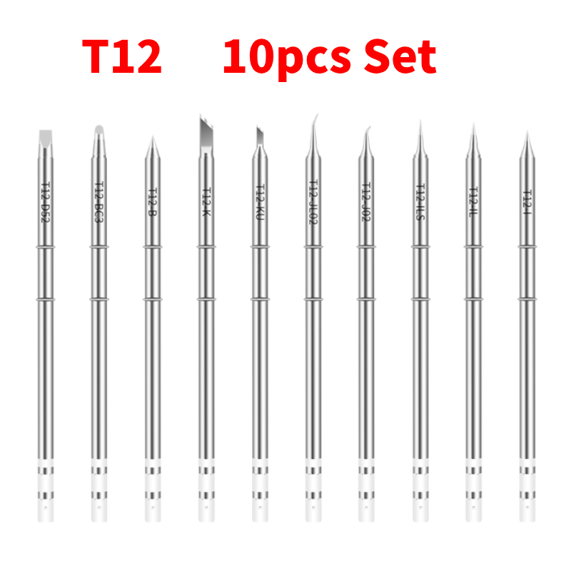 Digital Soldering Station T12 - 10 ชิ้น T12 ชุดหัวแร้งบัดกรีรุ่นต่างๆ T12-K KU