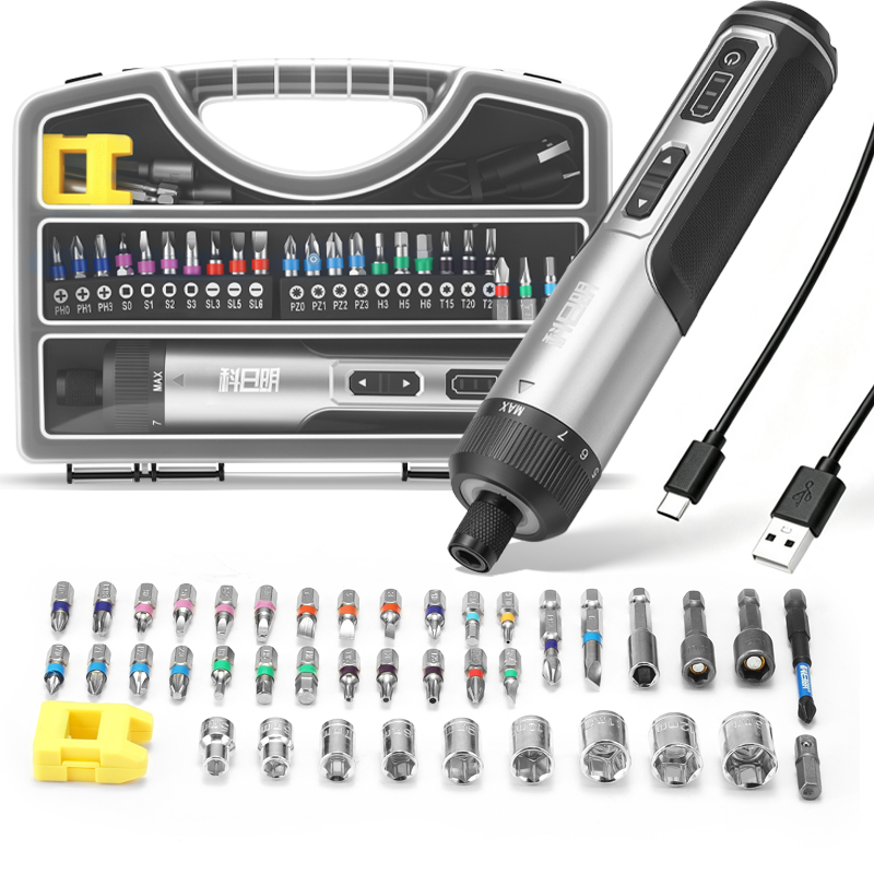Electric Screwdriver Rechargeable Usb - ชุดไขควงไฟฟ้าไร้สาย ปรับแรงบิดได้ 8 ระดับ แบตเตอรี่แบบชาร์จได้ 2000mAh