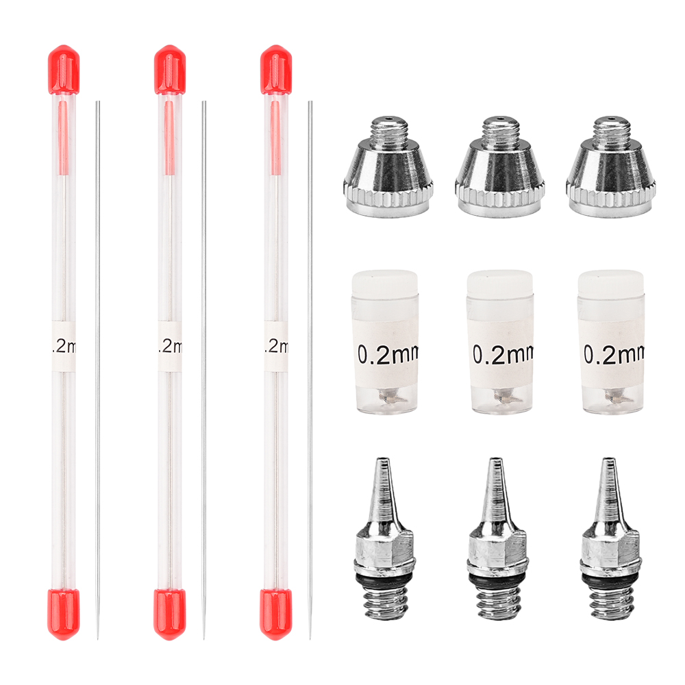 Airbrush Kit With Mini Compressor - 1/3 ชิ้นชุด 0.2/0.3/0.5 มม. หัวฉีดแอร์บรัช ปืนสเปรย์
