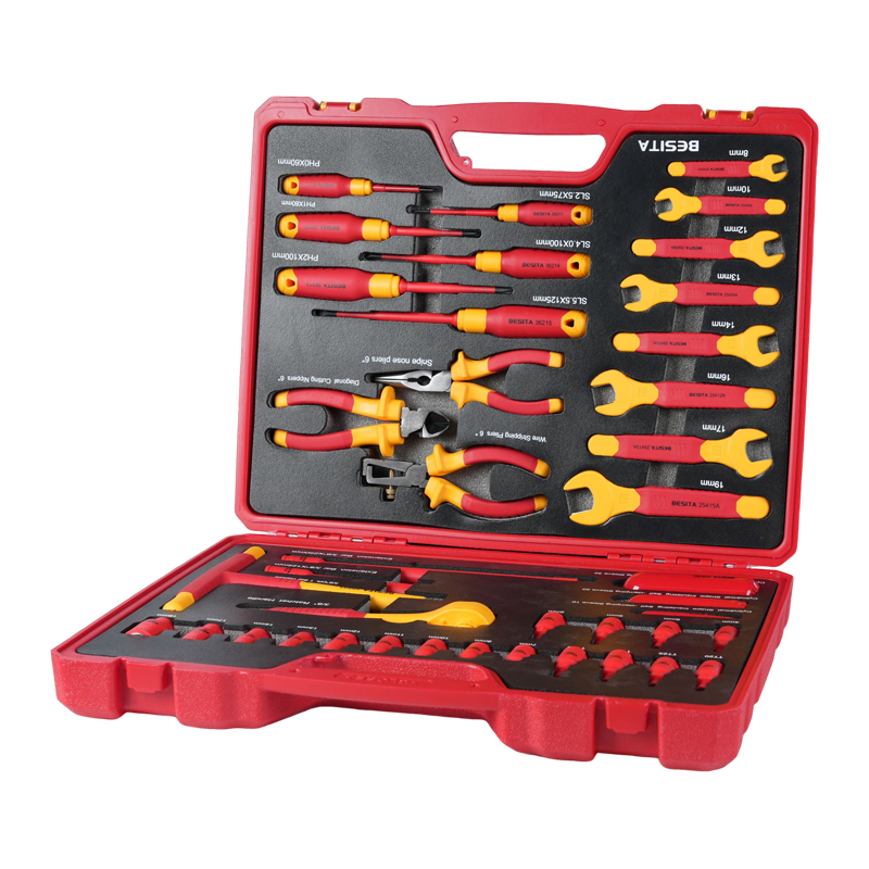 Hand Tools - ชุดเครื่องมือซ่อมรถยนต์ไฟฟ้าแบบมืออาชีพ 41 ชิ้น ประแจหุ้มฉนวน 1000V ไขควง