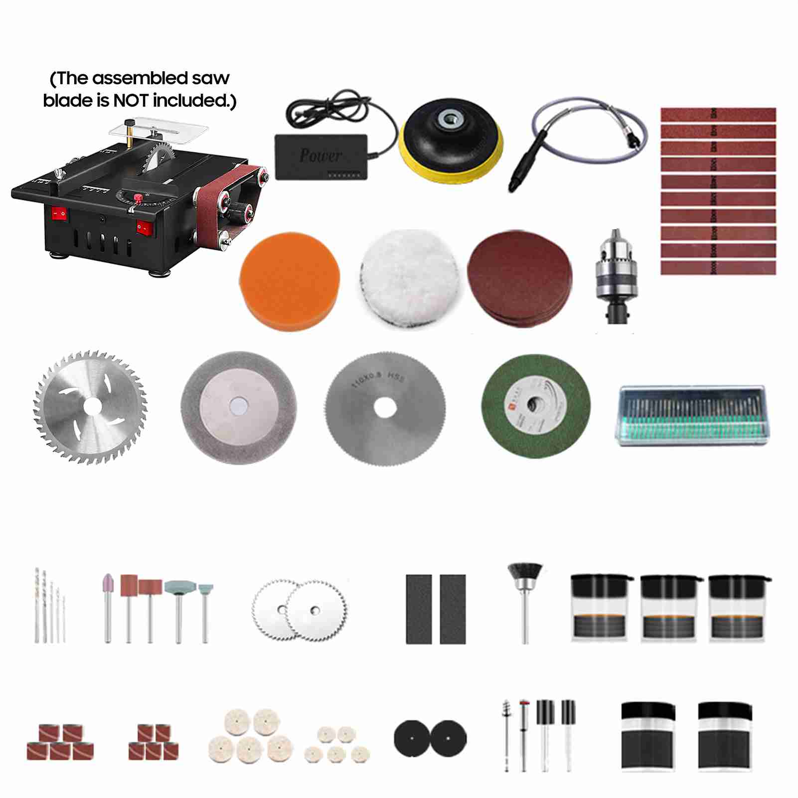 Mini Table Saw For Woodworking - 200W MINI Bench SAW และเข็มขัด Sander