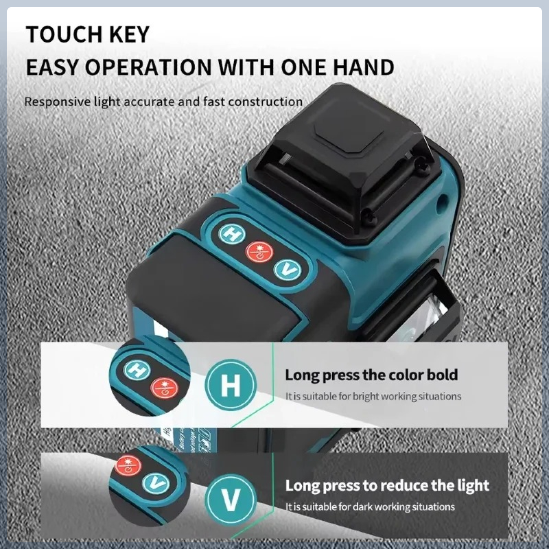 Laser Level 16 Lines 4D Green - แบตเตอรี่มาคิต้า เซฟ มัลติ-โพรเทคชั่น 18V ของแท้，360 °