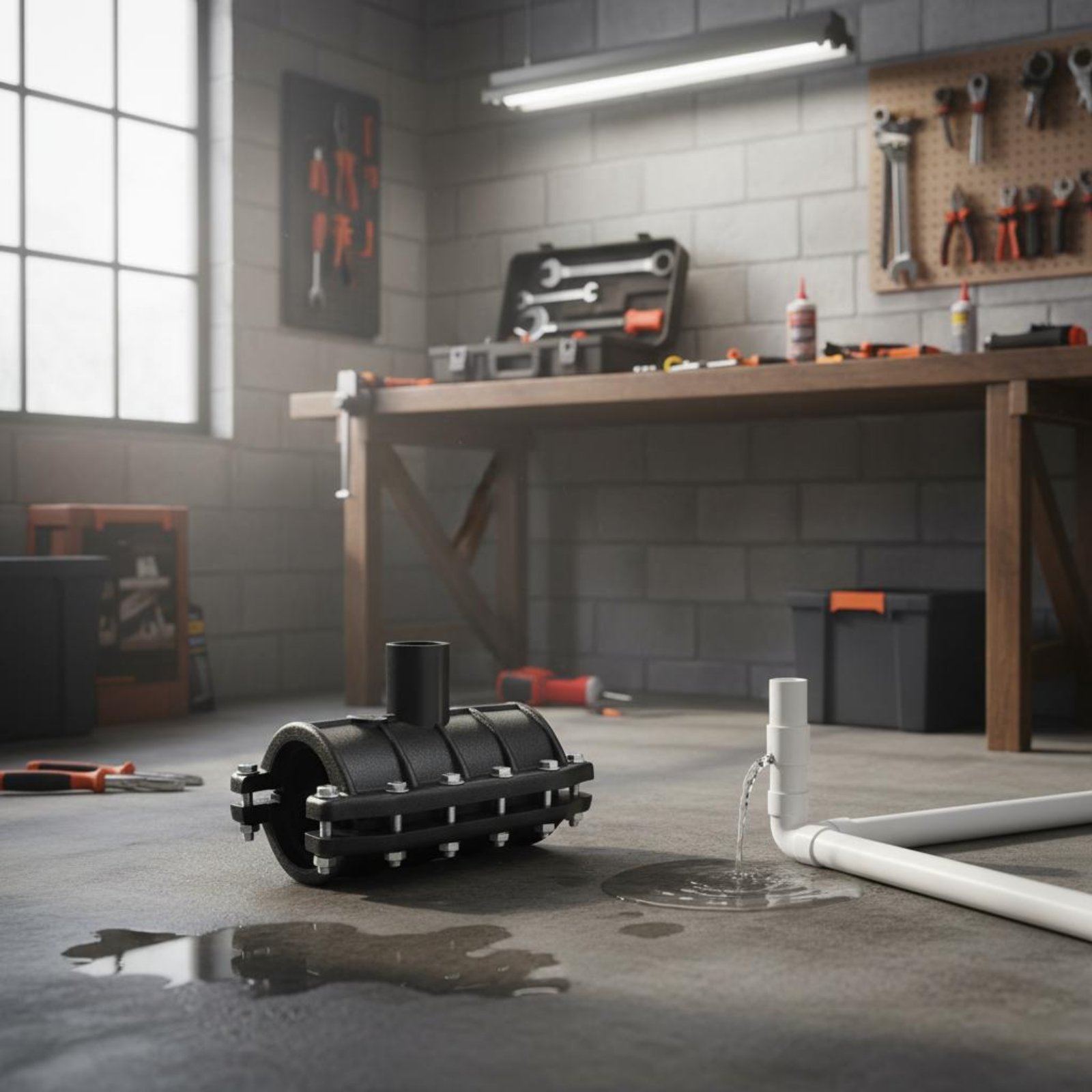 Plumbing - ตัวเชื่อมต่อท่อซ่อมแซมด่วน ทนแรงดัน ป้องกันการรั่วซึม แคลมป์รัดท่อ อุปกรณ์ประปา ทนทาน
