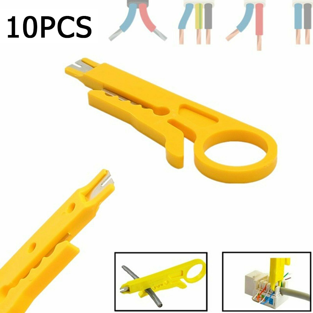 Automatic Wire Stripper Cutter - คีมตัดสายเคเบิลแบบใช้มือ ง่ายต่อการปอกสายเคเบิลข้อมูล พร้อมชุดคีมพลาสติก 10 ชิ้น