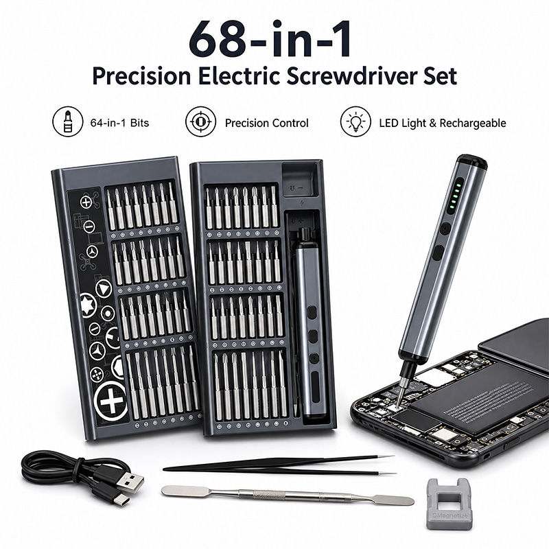 Electric Screwdriver Rechargeable Usb - ชุดไขควงไฟฟ้าความแม่นยำสูง 68 in 1 พร้อมหัวไขควง 64
