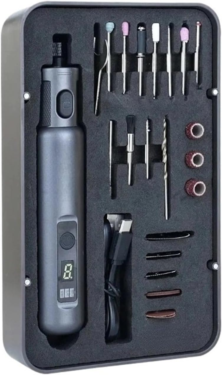 Cordless Rotary Tool Kit Accessories - ชุดเครื่องมือโรตารี่ไร้สายอเนกประสงค์, ปรับความเร็วได้ 6 ระดับ, แบตเตอรี่ใช้งานได้นาน, อุปกรณ์เสริมสำหรับเครื่องพิมพ์