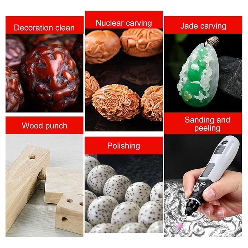 Cordless Rotary Tool Kit Accessories - SHGO Mini ชุดเครื่องมือเจียรแบบหมุน, อุปกรณ์เสริม 40 ชิ้น