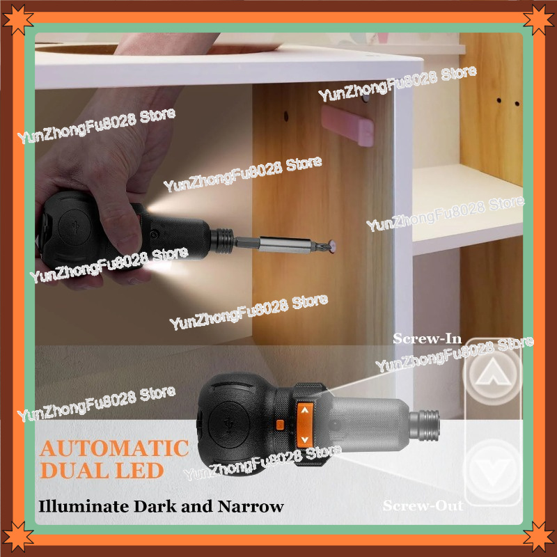 Electric Screwdriver Rechargeable Usb - ไขควงไฟฟ้า 4V, 400 รอบต่อนาที, ปรับความเร็วและแรงบิดได้ 3