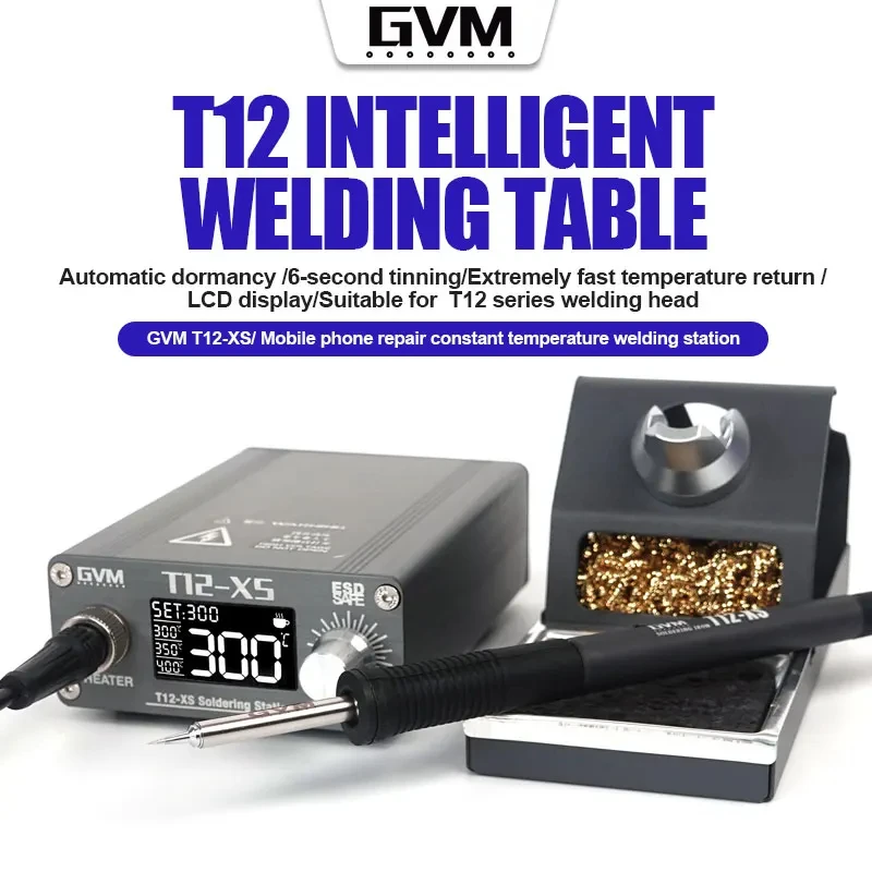 Digital Soldering Station T12 - GVM T12-XS สถานีบัดกรีดิจิทัล LED อัจฉริยะ โหมดพักอัตโนมัติ