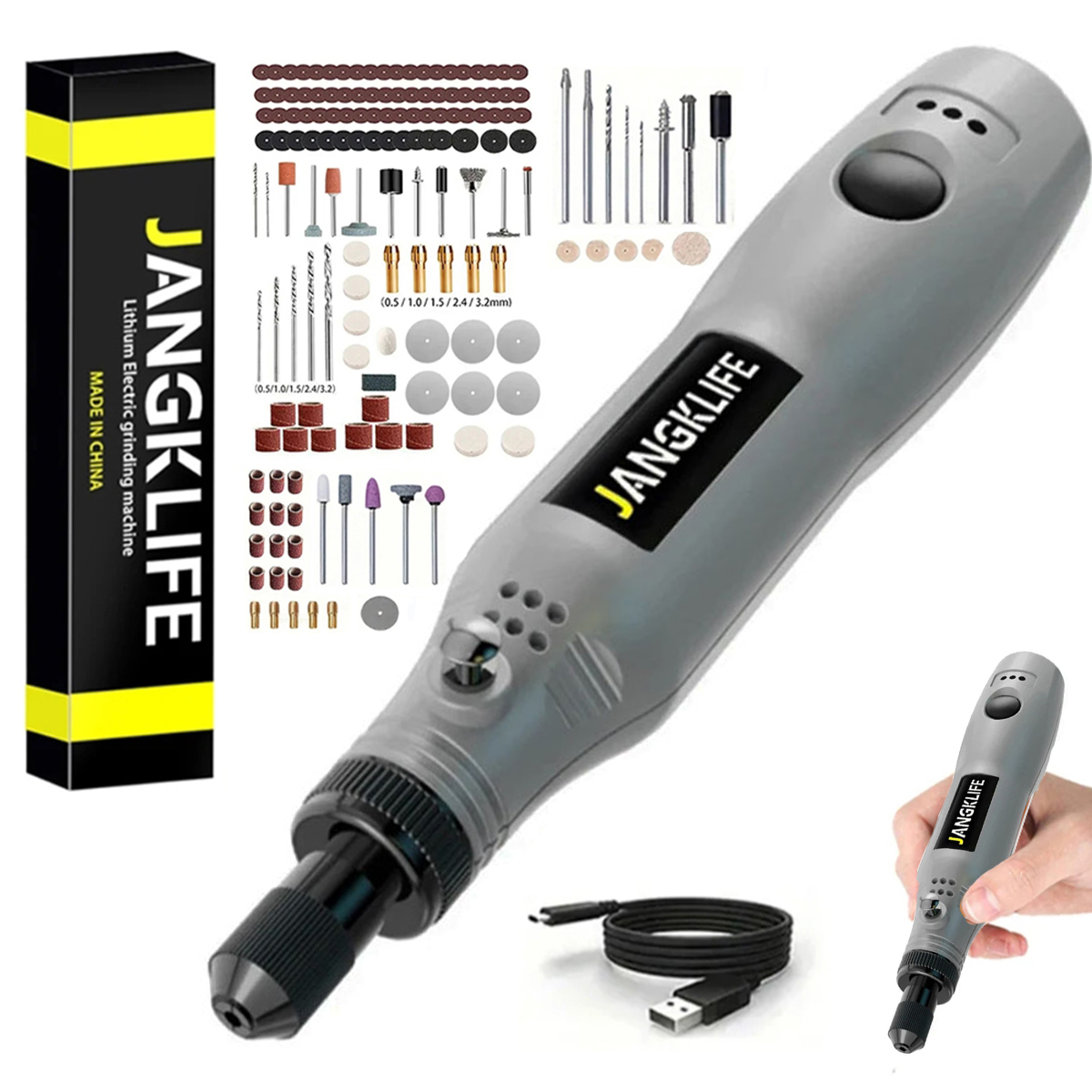 Cordless Rotary Tool Kit Accessories - ชุดเครื่องมือหมุนไร้สาย USB ปากกาแกะสลักงานไม้แบบ DIY สำหรับเครื่องประดับโลหะแก้วเจาะแบบไร้สายขนาดเล็ก