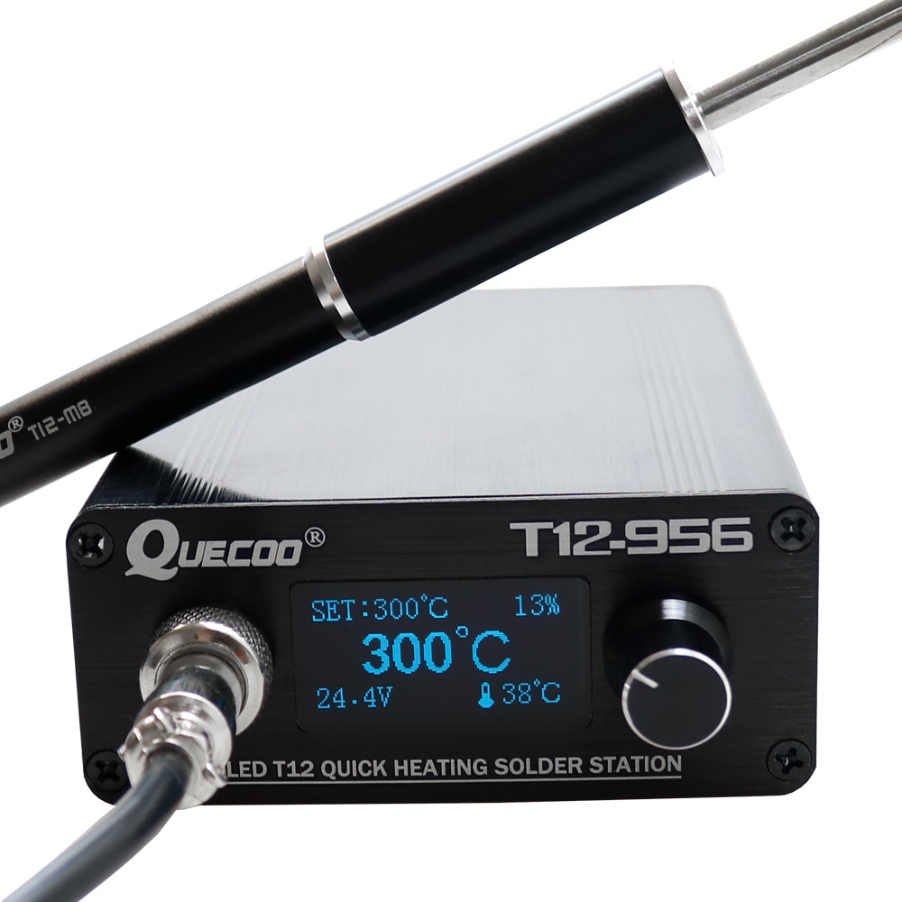 Digital Soldering Station T12 - QUECOO T12-956 การประสาน สถานีดิจิตอลอิเล็กทรอนิกส์หัวแร้ง OLED 1.3