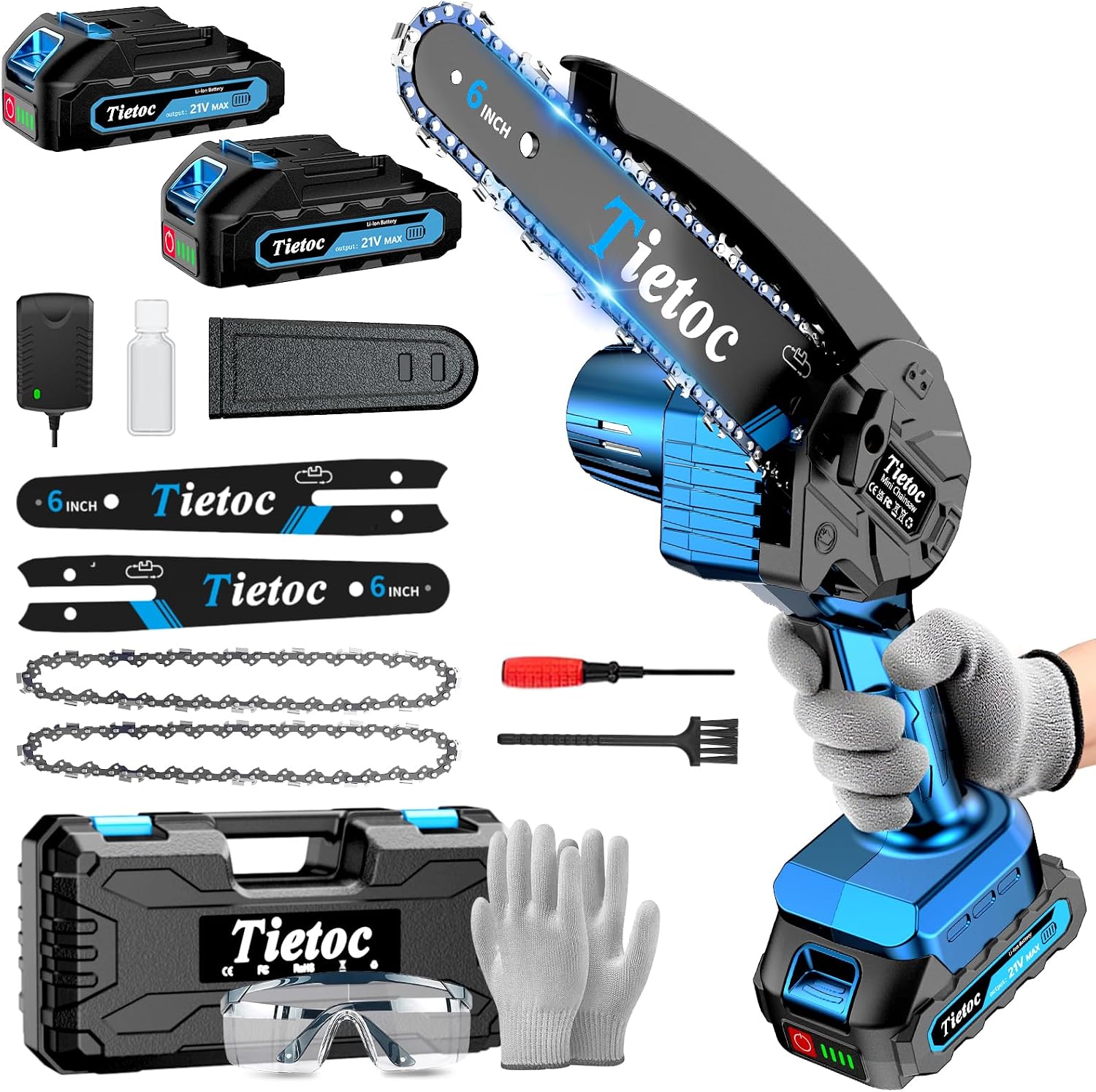 Mini Electric Chainsaw 6 Inch - เลื่อยโซ่ยนต์ขนาดเล็ก 6 นิ้ว ไร้สาย กำลังไฟ 880