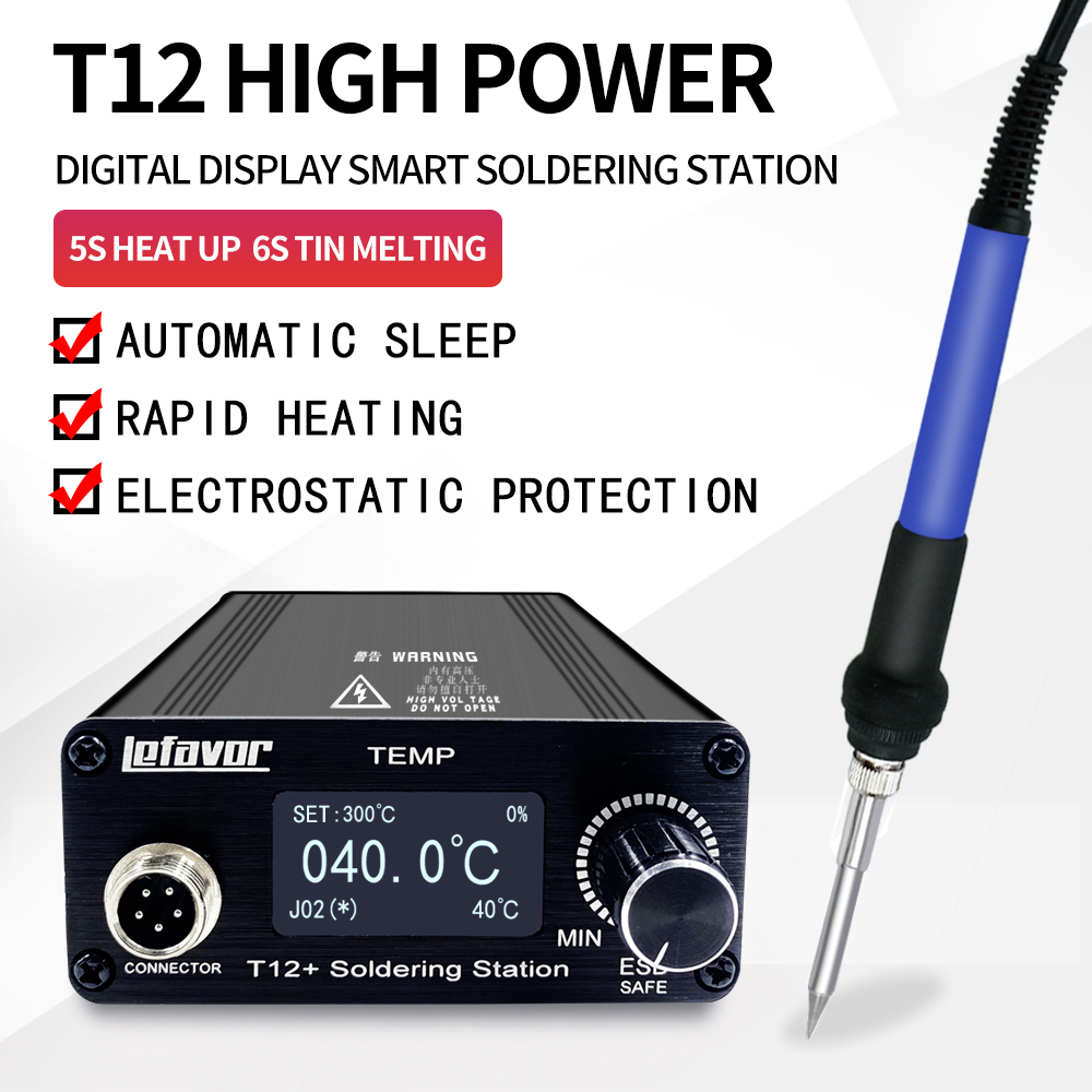 Digital Soldering Station T12 - T12 + สถานีบัดกรีหัวแร้ง 1.3 นิ้ว OLED