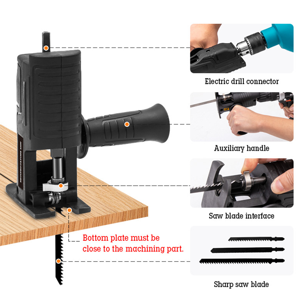 อะแดปเตอร์เลื่อยลูกสูบแบบพกพา  - Reciprocating Saw Attachment Drill บทวิจารณ์และราคา