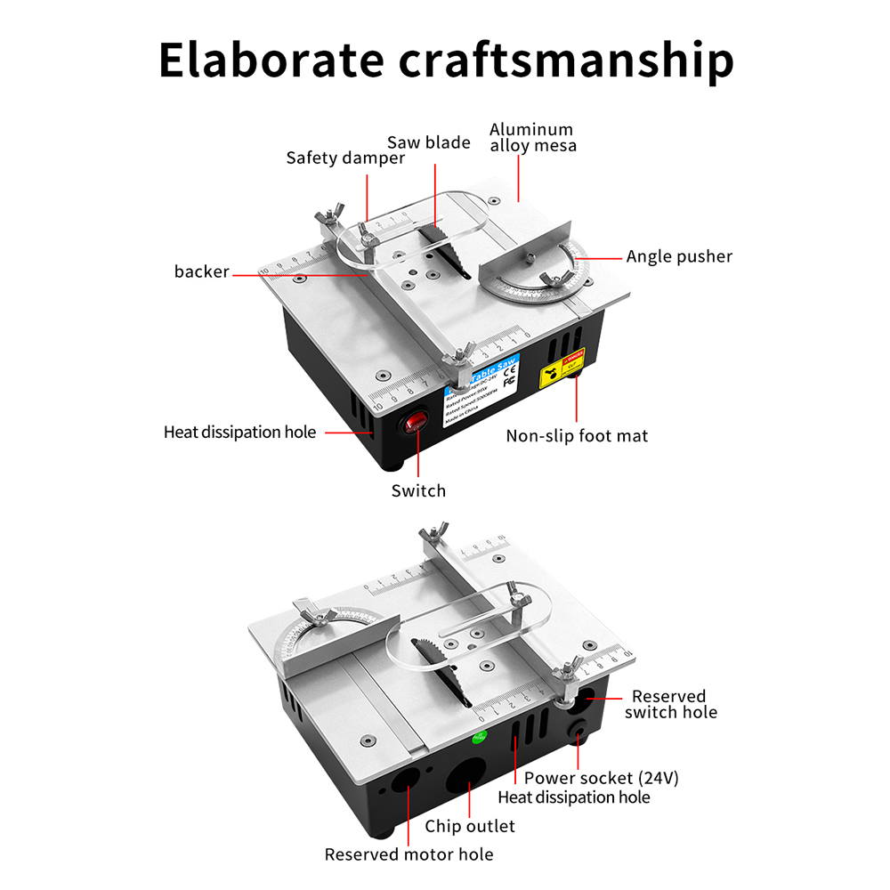 DC24V ครัวเรือนขนาดเล็กงานไม้ต - Mini Table Saw For Woodworking บทวิจารณ์และราคา