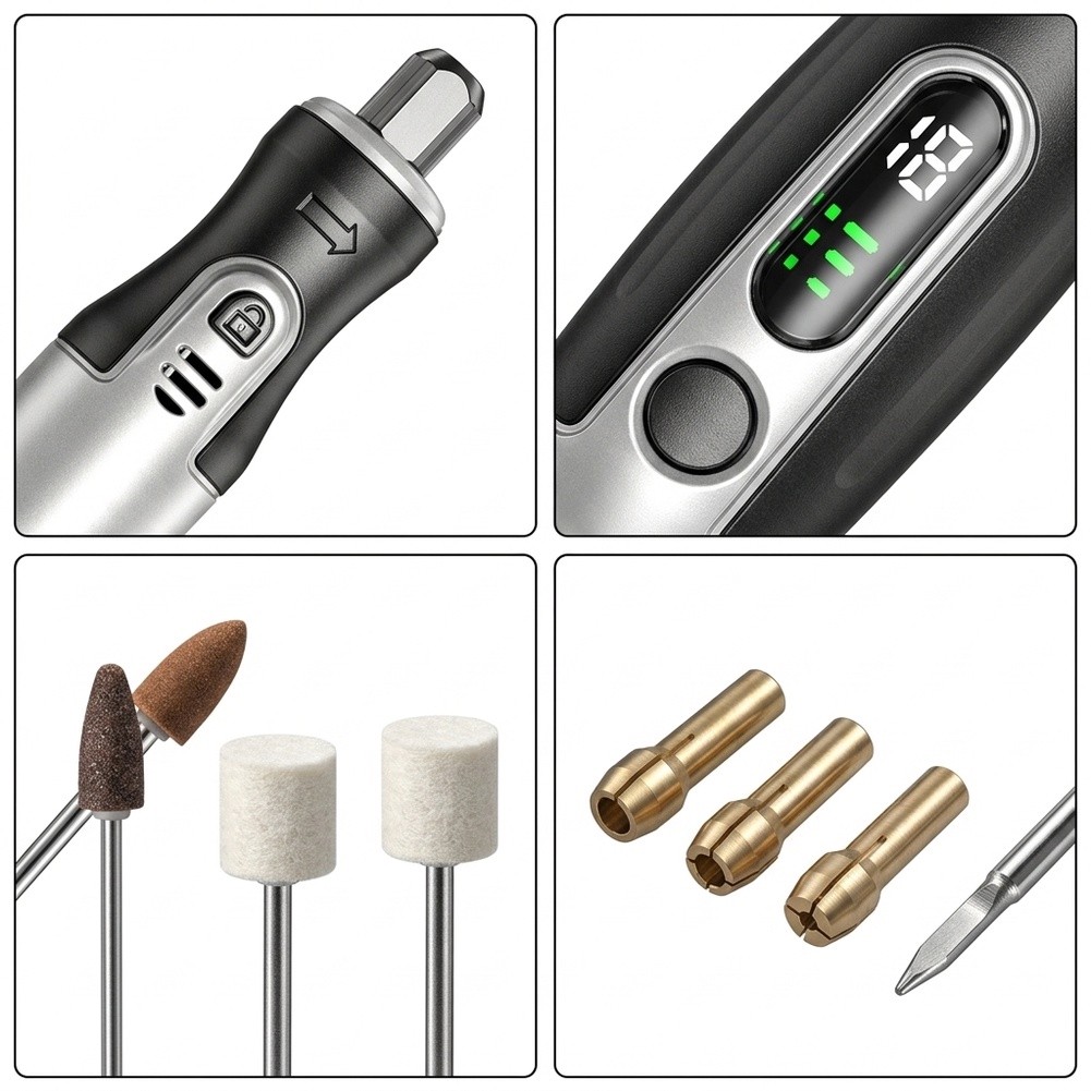 ชุดเครื่องมือโรตารี่ไร้สายแบบช - Cordless Rotary Tool Kit Accessories บทวิจารณ์และราคา