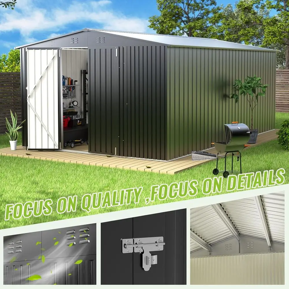 โรงเก็บของโลหะกลางแจ้งที่ทนทาน - Garden Tools บทวิจารณ์และราคา