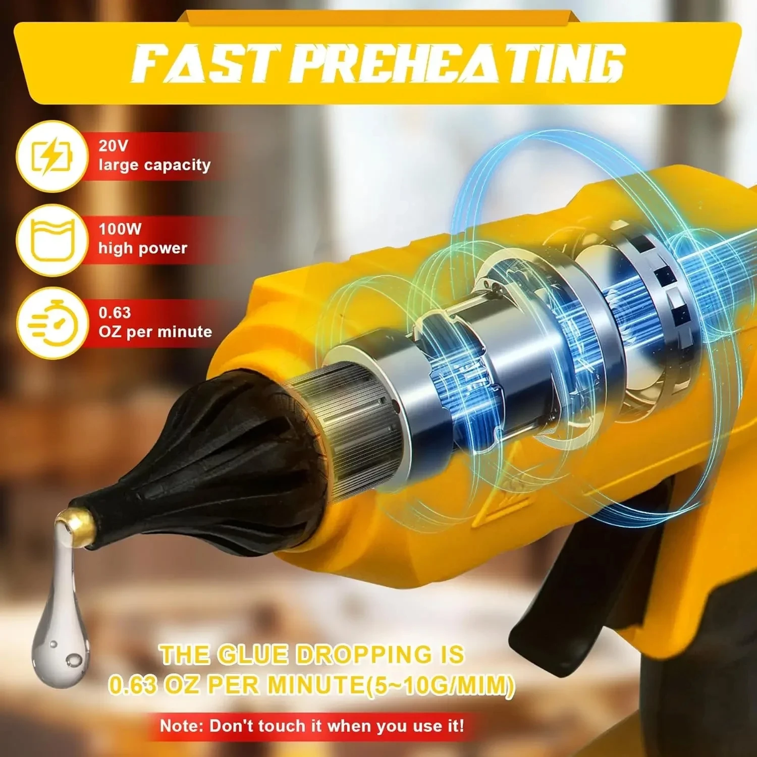 ปืนกาวร้อนไร้สายแบบมือถือสำหรั - Hot Melt Glue Gun Cordless บทวิจารณ์และราคา