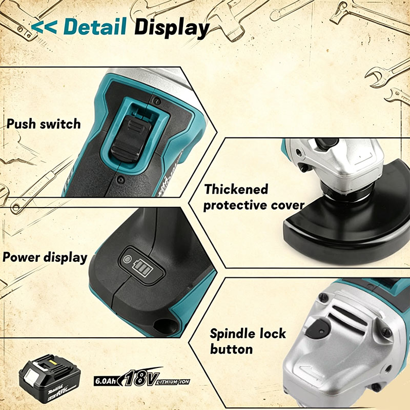เครื่องเจียรไร้สาย Makita DGA5 - Brushless Angle Grinder Battery Powered บทวิจารณ์และราคา