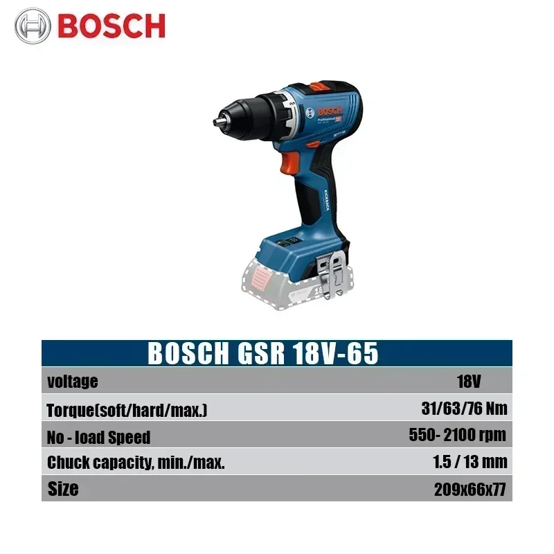 บ๊อช GSR 18V-65 สว่านไร้สายแบบ - Brushless Cordless Electric Drill 18V บทวิจารณ์และราคา
