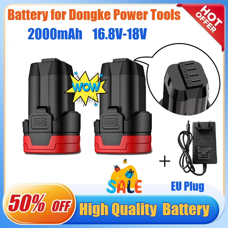 แบตเตอรี่ 16.8V/18V 2.0Ah สำหร - Brushless Cordless Electric Drill 18V บทวิจารณ์และราคา