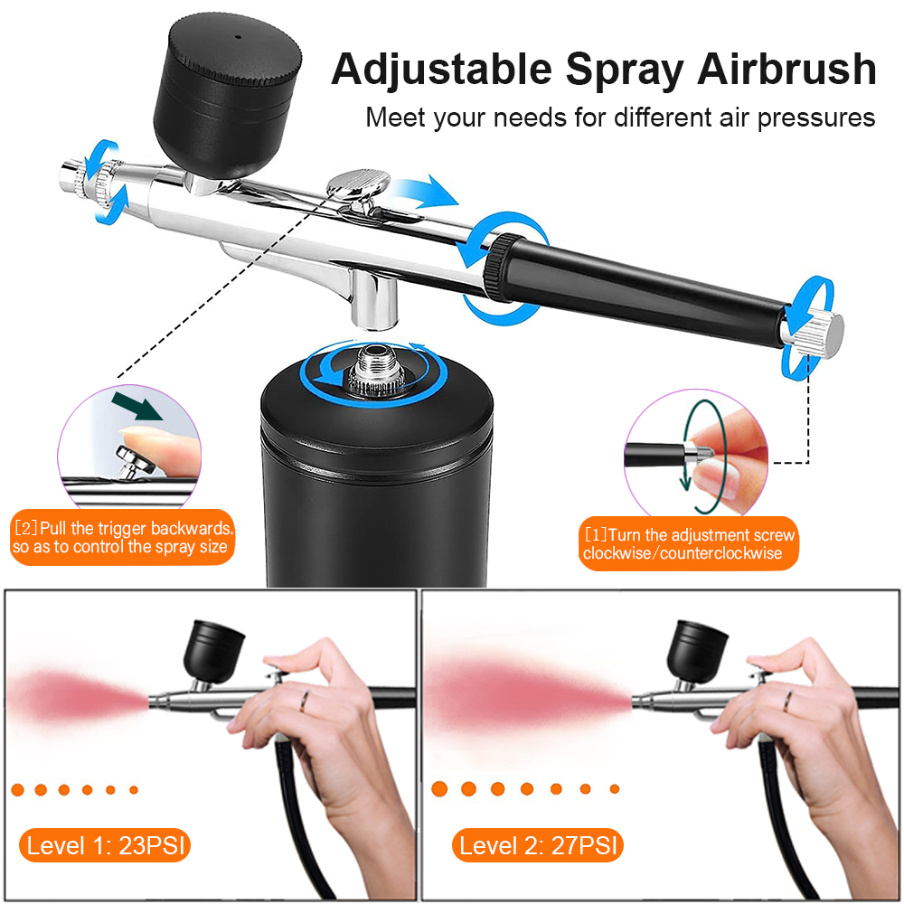 แอร์บรัชจิตรกรรมแอร์บรัชพร้อมค - Airbrush Kit With Mini Compressor บทวิจารณ์และราคา