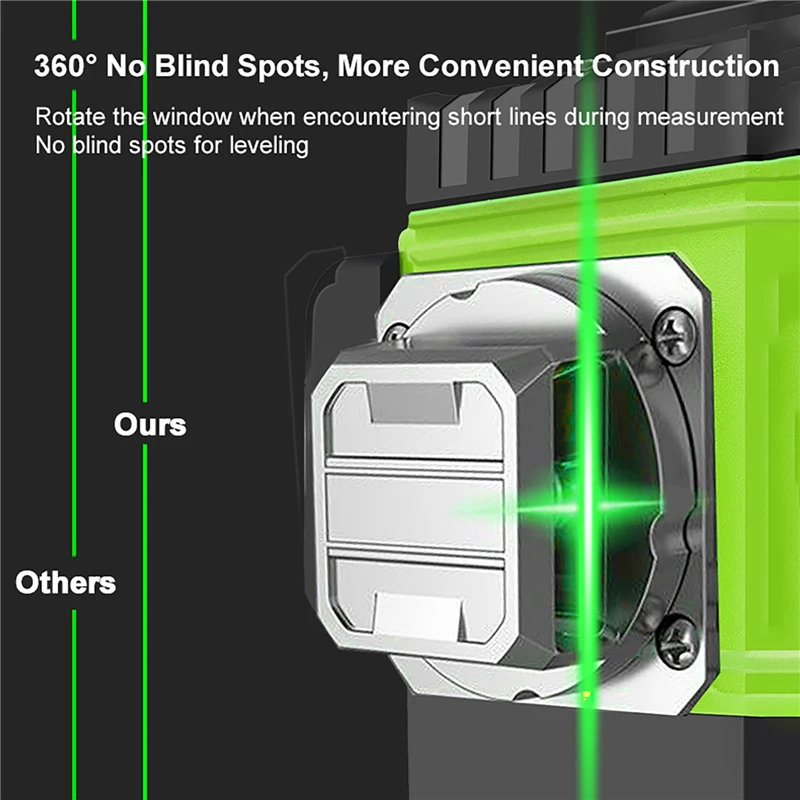 8/12/16 เส้นเลเซอร์ระดับ 4D สา - Laser Level 16 Lines 4D Green บทวิจารณ์และราคา