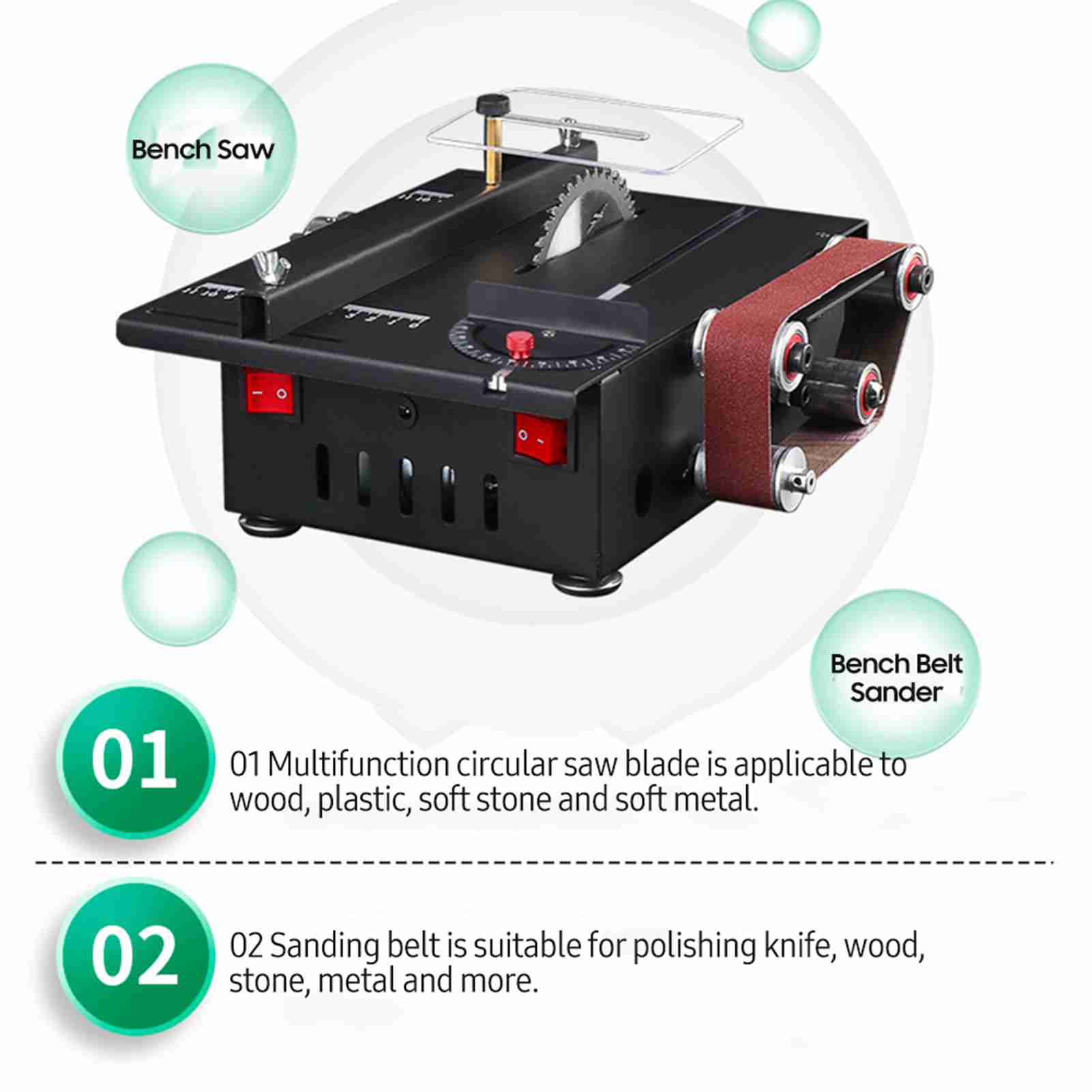 200W MINI Bench SAW และเข็มขัด - Mini Table Saw For Woodworking บทวิจารณ์และราคา
