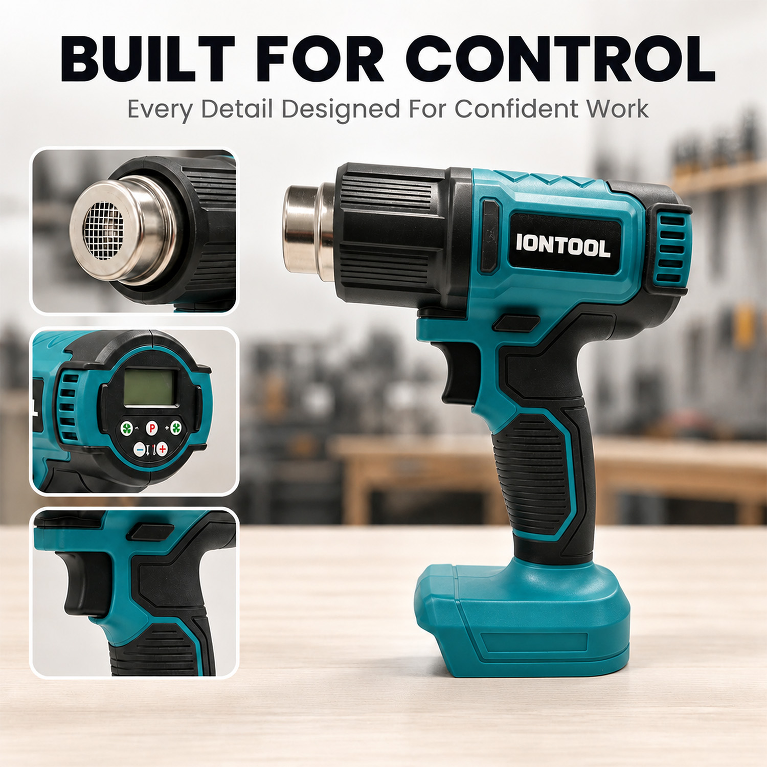 ไอออนทูล 250/500LPM 550 ℃   ปื - Cordless Heat Gun For Shrink Tubing บทวิจารณ์และราคา
