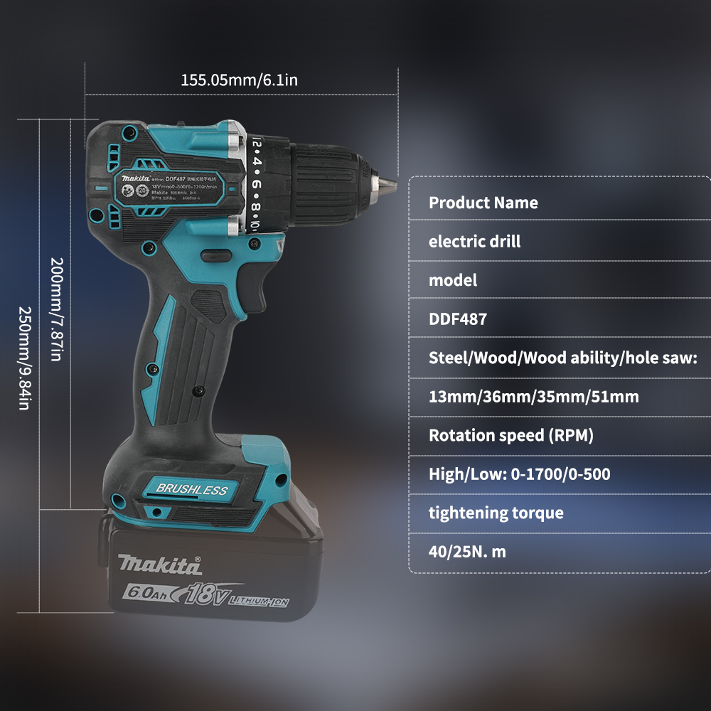 สว่านไร้สายแบบไร้แปรงถ่าน 18V  - Brushless Cordless Electric Drill 18V บทวิจารณ์และราคา