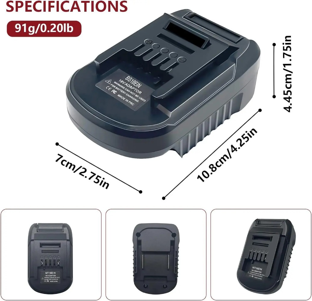 BS18EIN อะแดปเตอร์แบตเตอรี่สำห - Brushless Cordless Electric Drill 18V บทวิจารณ์และราคา