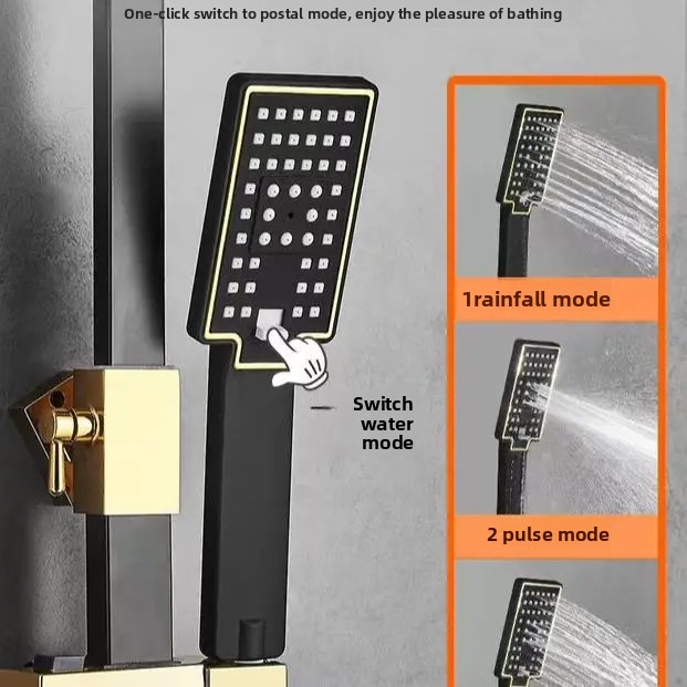 ชุดระบบฝักบัวสแตนเลสสีดำทอง พร - Plumbing บทวิจารณ์และราคา