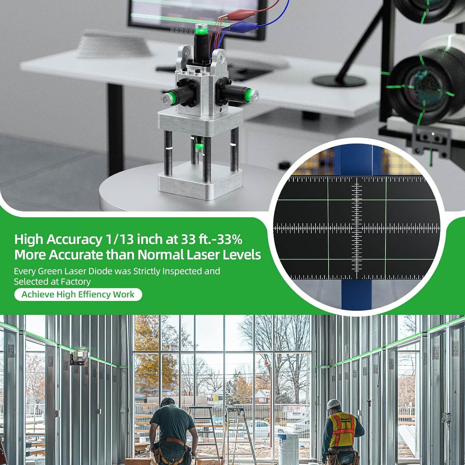 Huepar 4D Cross Line Laser Lev - Laser Level 16 Lines 4D Green บทวิจารณ์และราคา