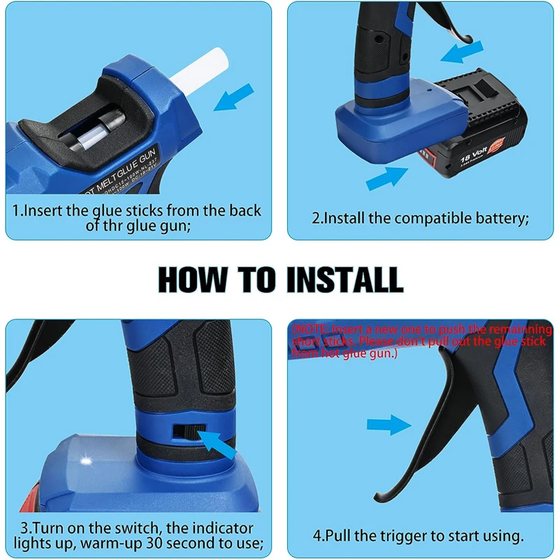 ปืนกาวร้อนไร้สายสำหรับแบตเตอรี - Hot Melt Glue Gun Cordless บทวิจารณ์และราคา