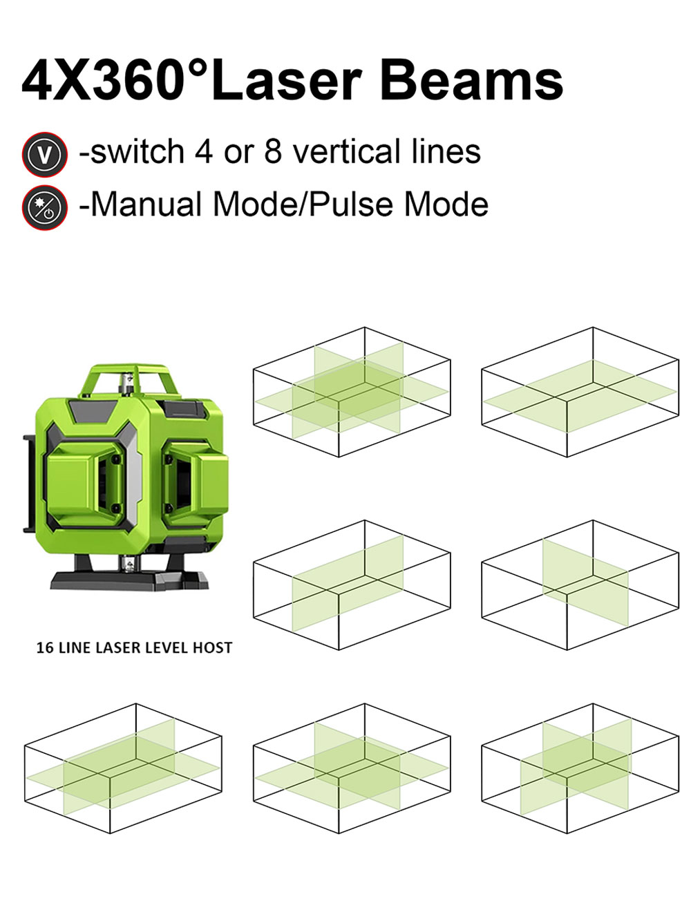 LFINE 4D 16 เส้น 360 Self-leve - Laser Level 16 Lines 4D Green บทวิจารณ์และราคา