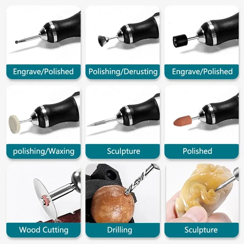 ปากกาแกะสลักไฟฟ้า USB ชุดเครื่ - Cordless Rotary Tool Kit Accessories บทวิจารณ์และราคา
