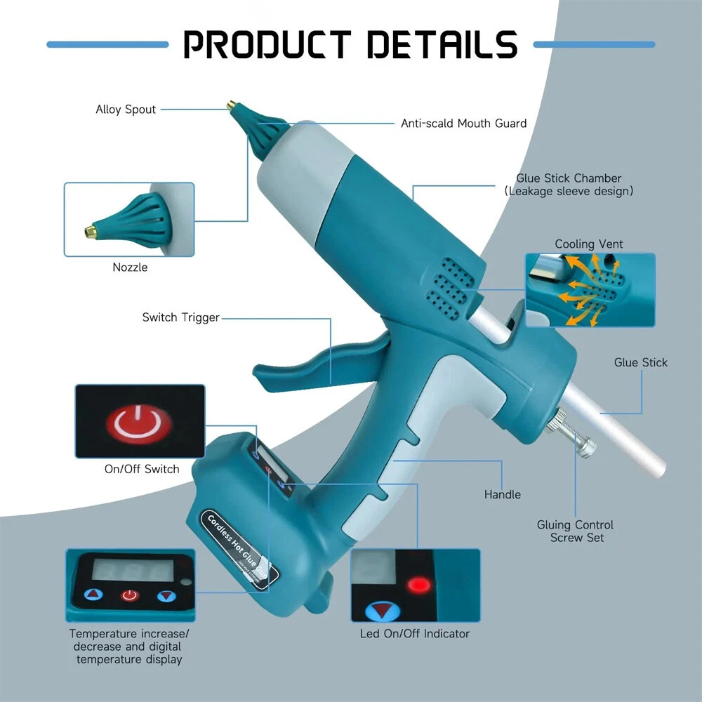 ใหม่ล่าสุดไร้สาย Hot Melt กาวป - Hot Melt Glue Gun Cordless บทวิจารณ์และราคา