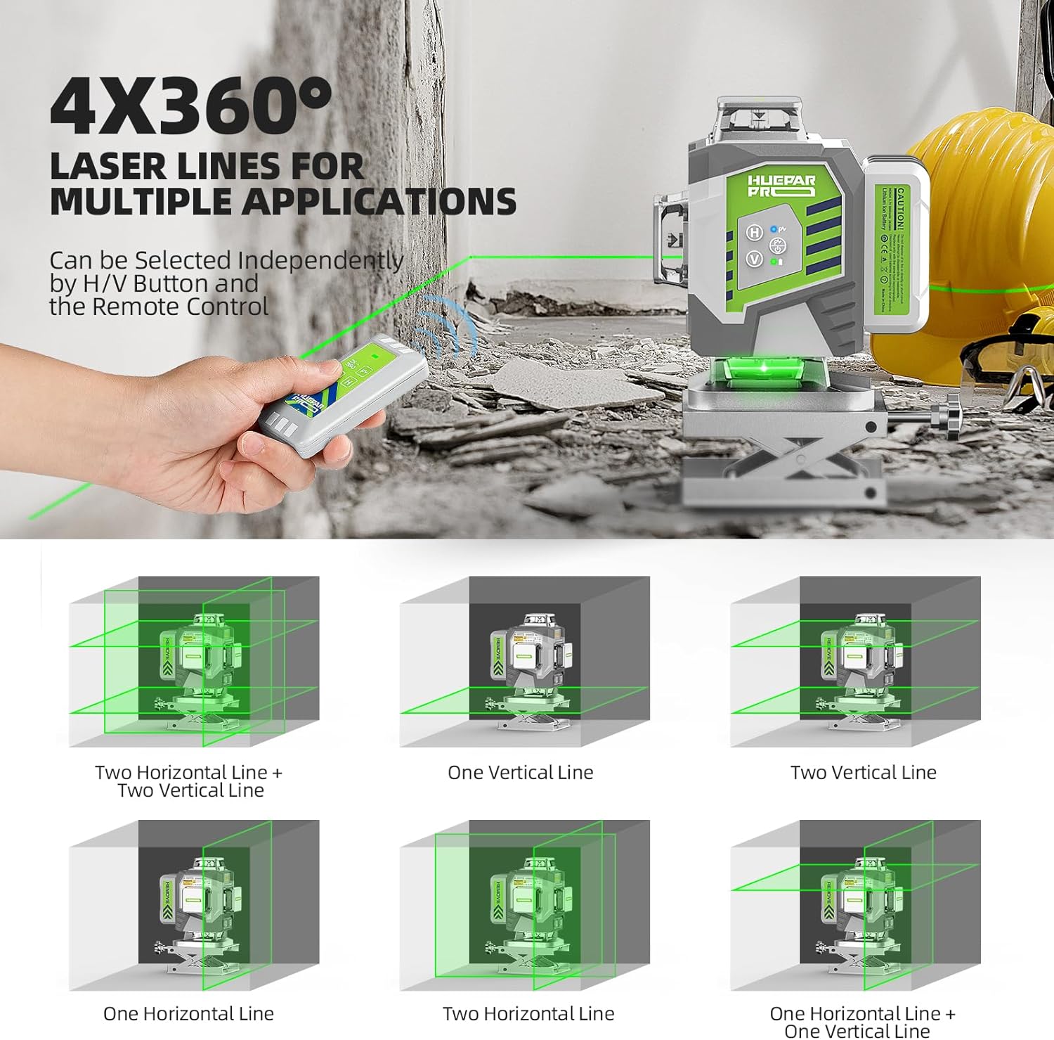 Huepar Professional 4D Cross L - Laser Level 16 Lines 4D Green บทวิจารณ์และราคา