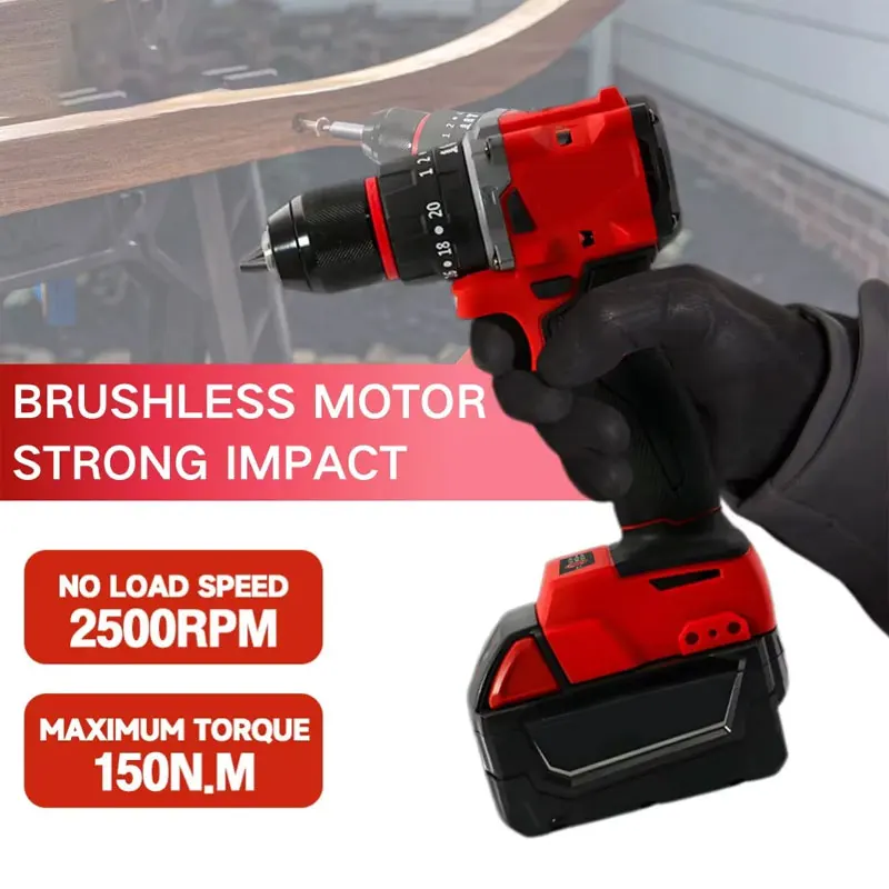 สว่านกระแทกไร้สายขนาดเล็ก 150  - Brushless Cordless Electric Drill 18V บทวิจารณ์และราคา