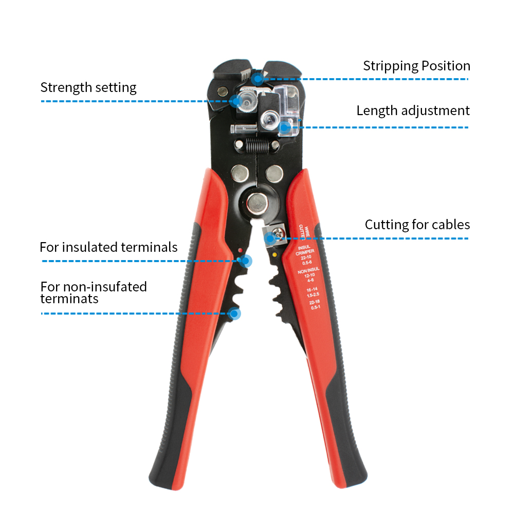 คีมตัดและปอกสายไฟอัตโนมัติสำหร - Automatic Wire Stripper Cutter บทวิจารณ์และราคา