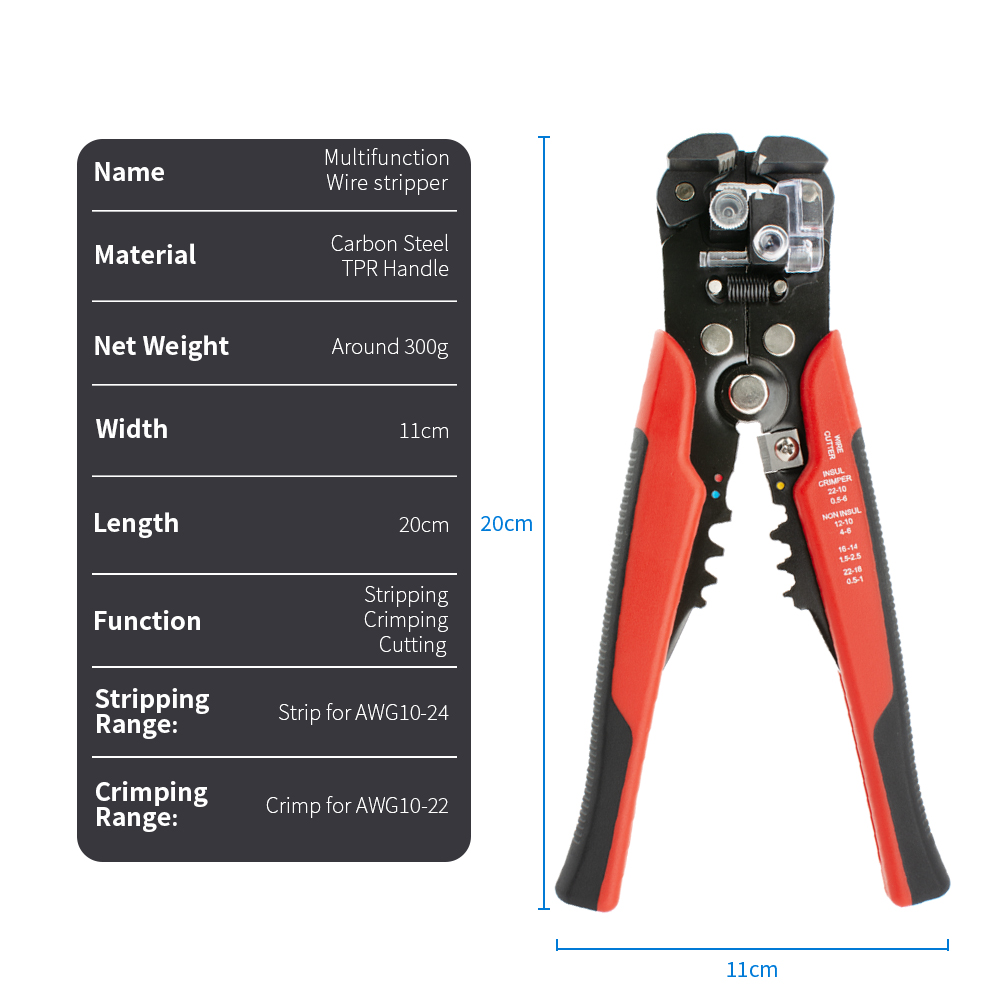 คีมตัดและปอกสายไฟอัตโนมัติสำหร - Automatic Wire Stripper Cutter บทวิจารณ์และราคา
