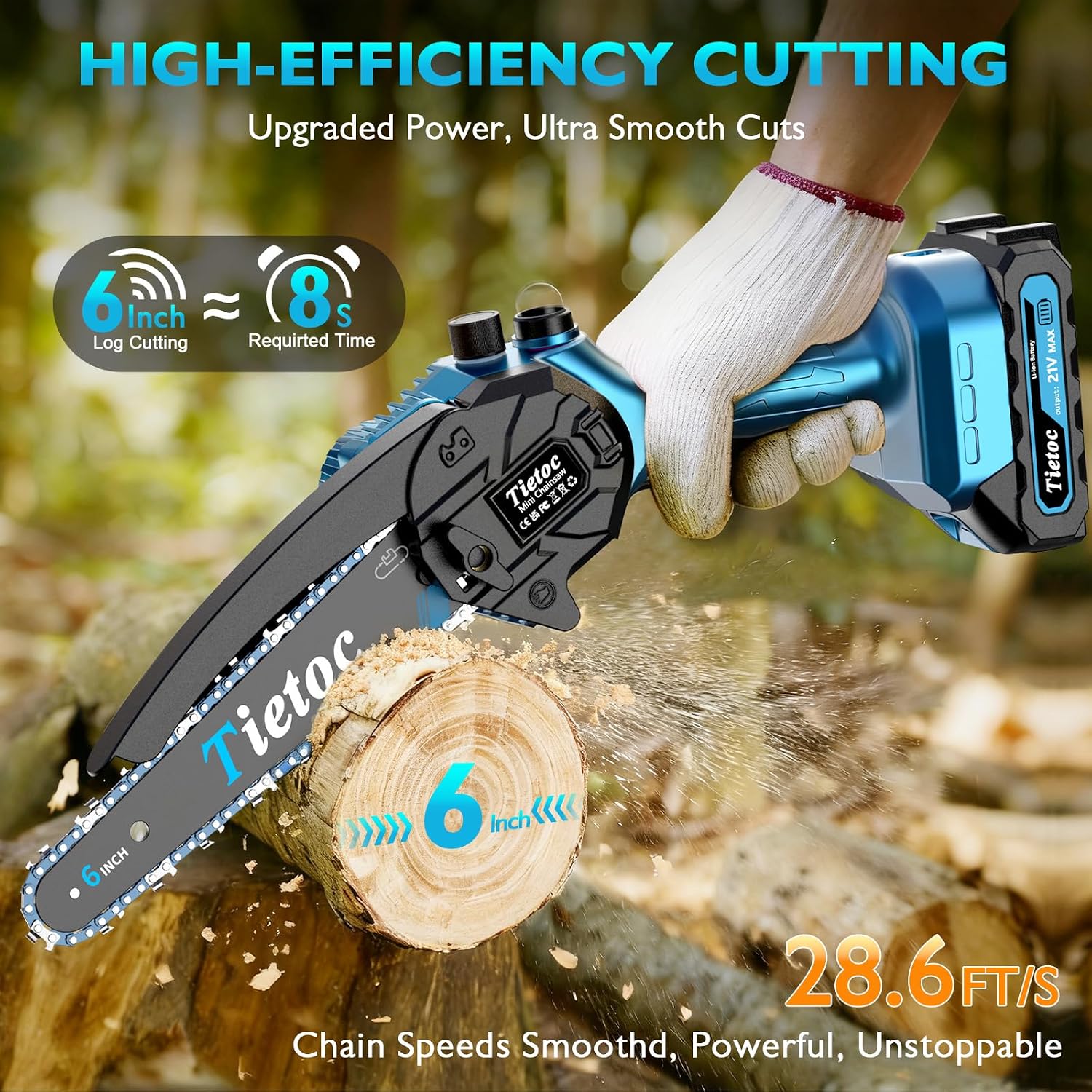 เลื่อยโซ่ยนต์ขนาดเล็ก 6 นิ้ว ไ - Mini Electric Chainsaw 6 Inch บทวิจารณ์และราคา
