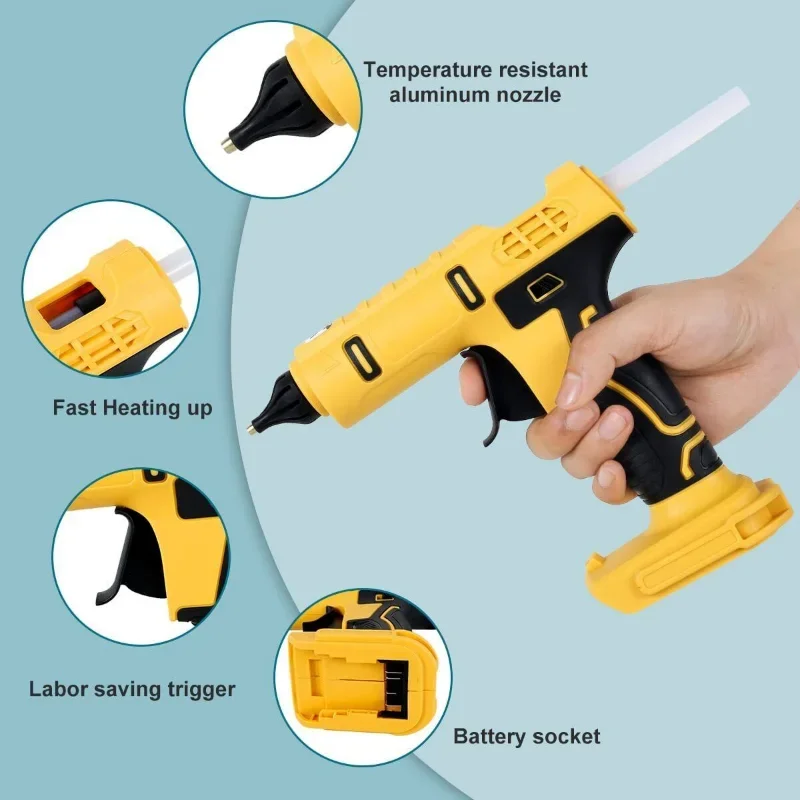ไร้สายไฟฟ้ามือถือปืนกาวร้อนซ่อ - Hot Melt Glue Gun Cordless บทวิจารณ์และราคา
