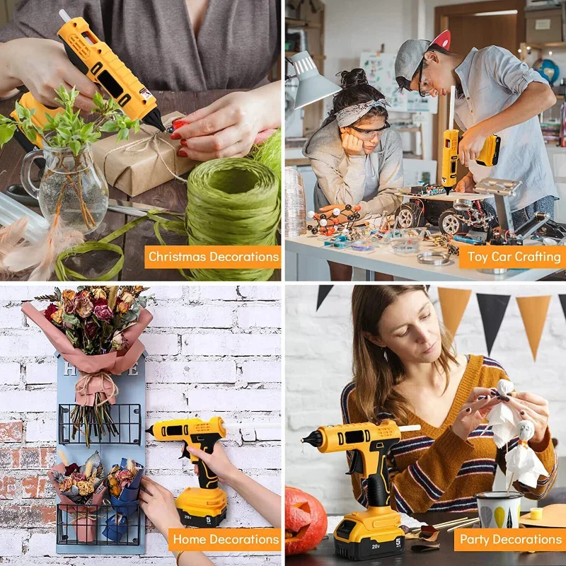 ไร้สายไฟฟ้ามือถือปืนกาวร้อนซ่อ - Hot Melt Glue Gun Cordless บทวิจารณ์และราคา
