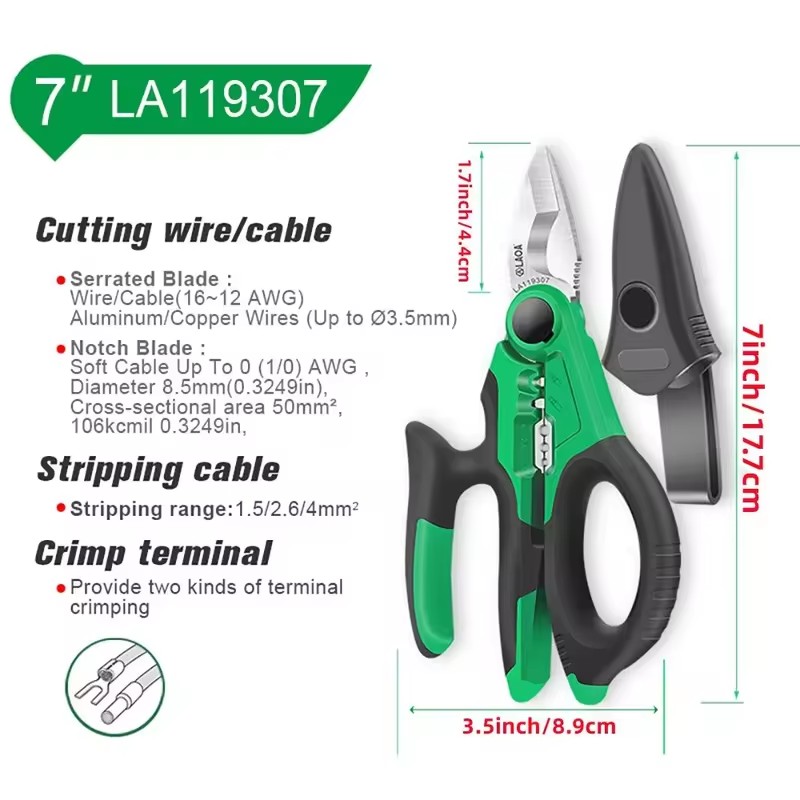 กรรไกรช่างไฟฟ้า LAOA ขนาด 6/7/ - Automatic Wire Stripper Cutter บทวิจารณ์และราคา