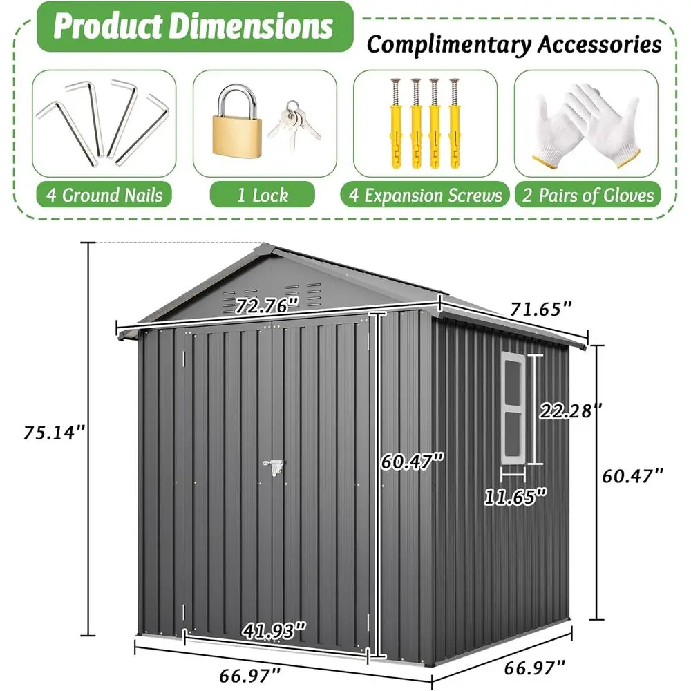 โรงเก็บของกลางแจ้งเหล็กชุบสังก - Garden Tools บทวิจารณ์และราคา