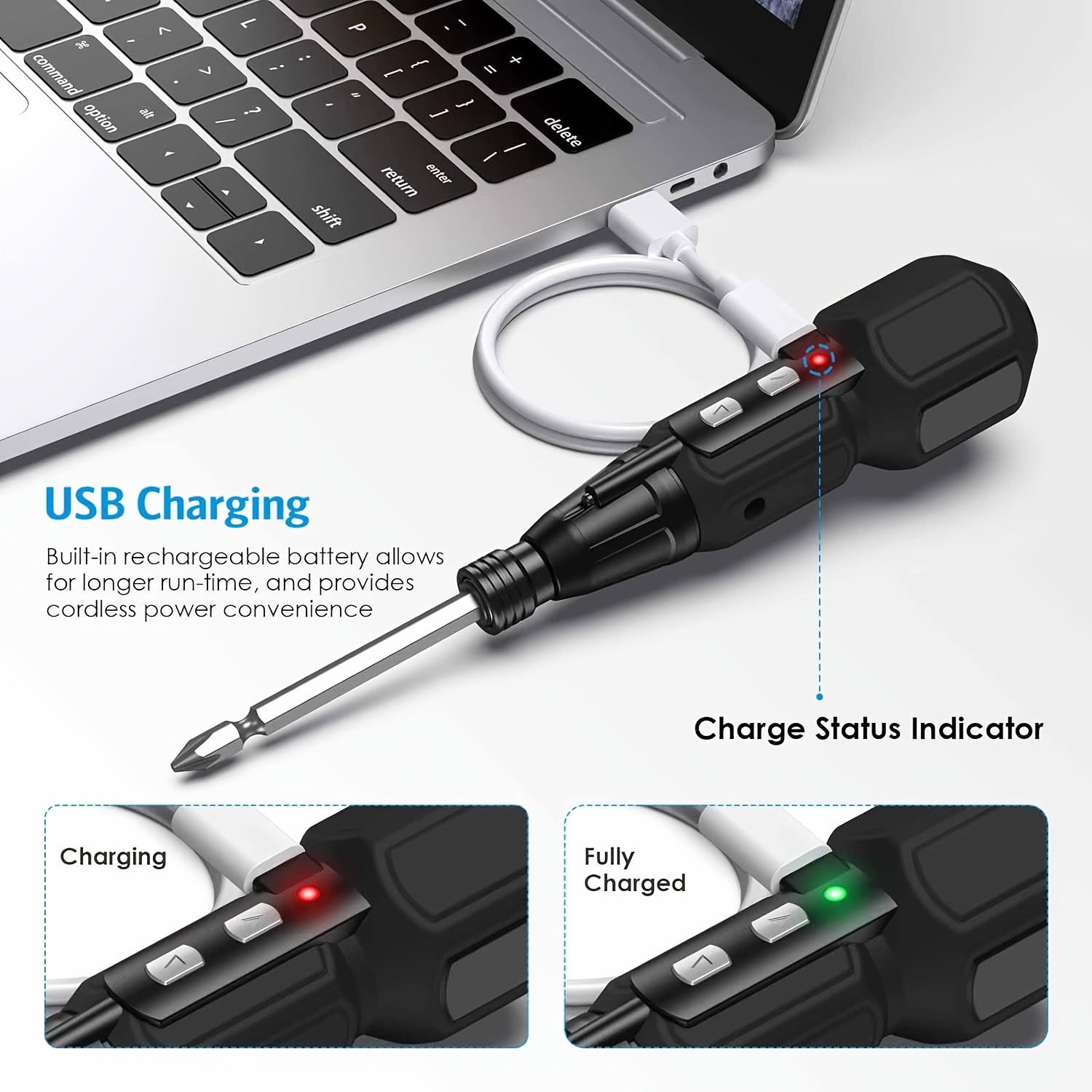 ไขควงไฟฟ้าแบบชาร์จได้ ไขควงไร้ - Electric Screwdriver Rechargeable Usb บทวิจารณ์และราคา